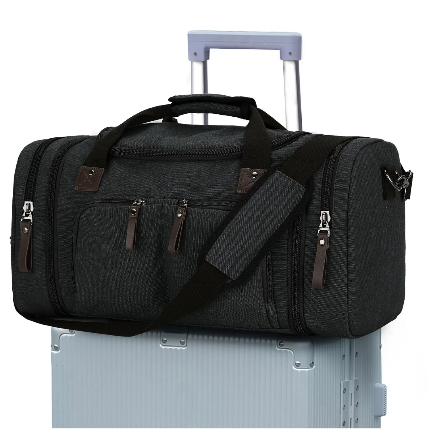 COOWOZ 40L Canvas Duffle Bag, Black