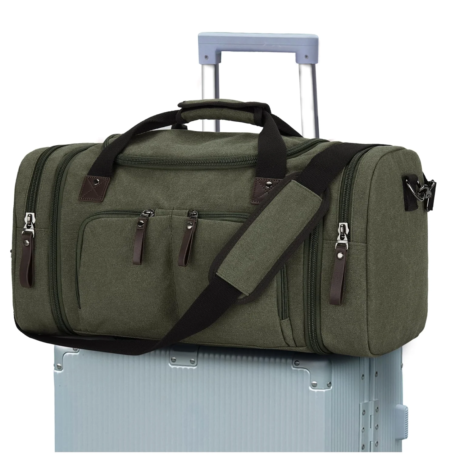 COOWOZ 40L Canvas Duffle Bag, Green