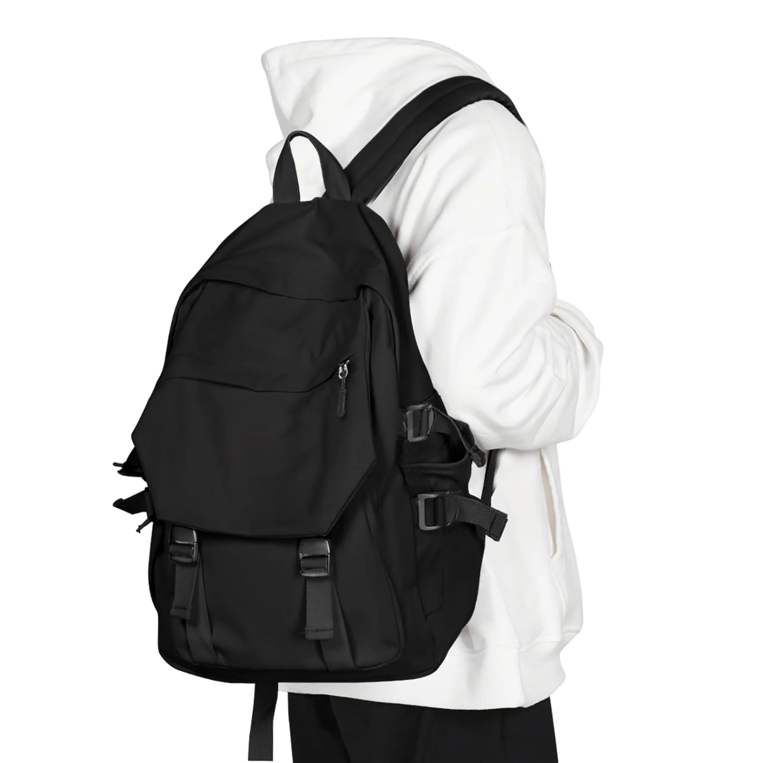 COOWOZ College Backpack, Large, Black