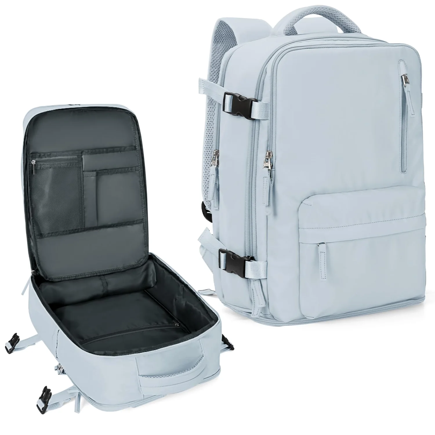 COOWOZ Front-Pocket Carry-On Backpack, Blue
