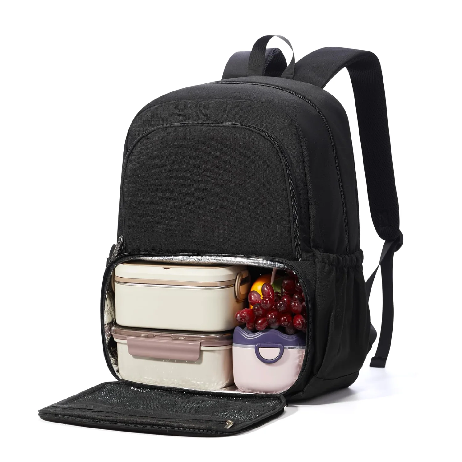 COOWOZ Lunch Backpack, Large, Black