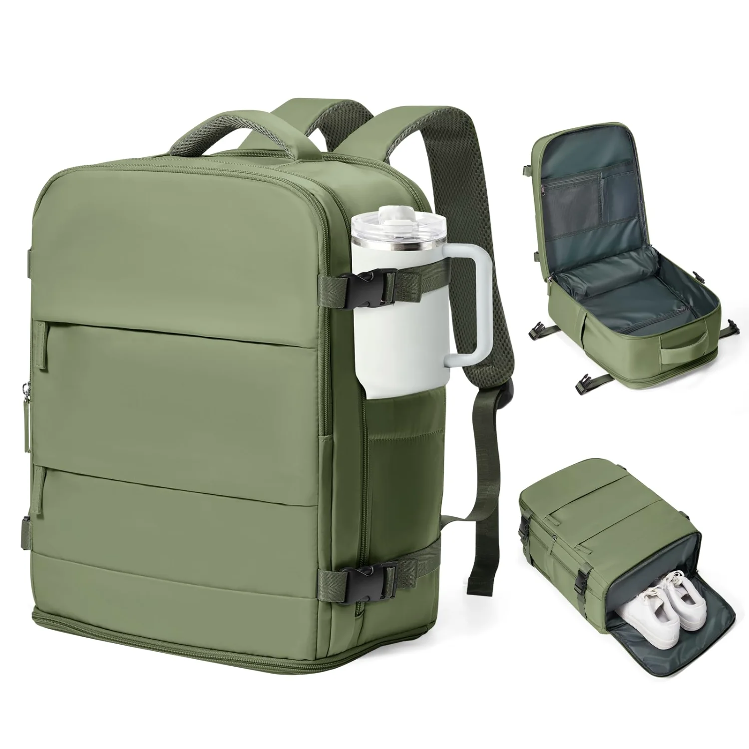 COOWOZ 20L Travel Backpack, Gray Green