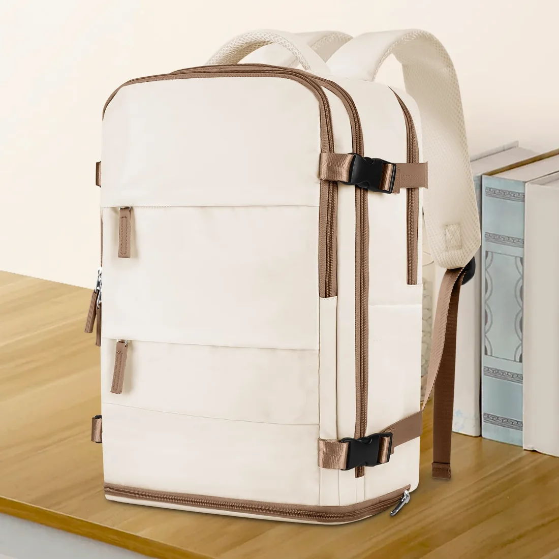 COOWOZ 25 liter travel backpack in beige brown