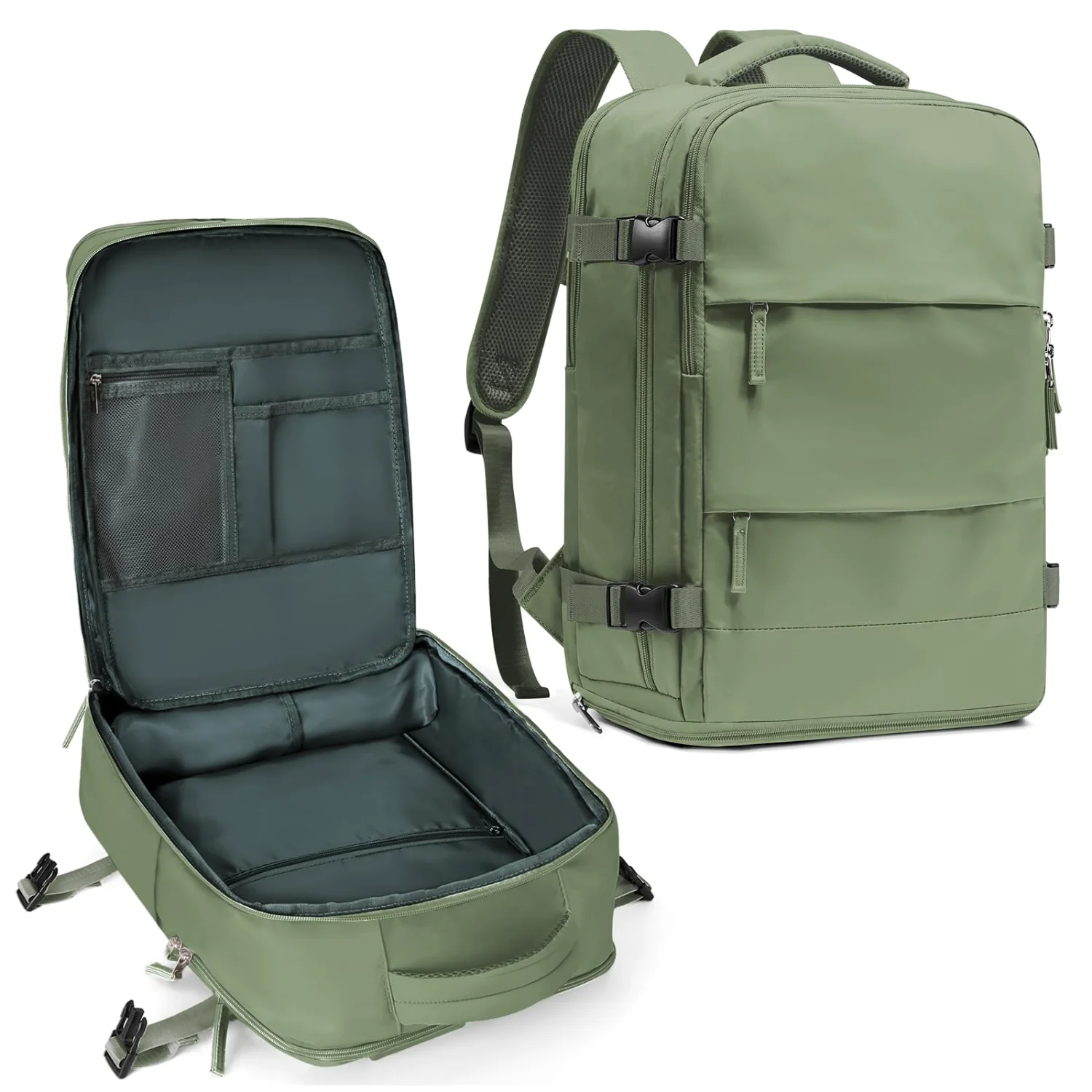 COOWOZ 25L Travel Backpack, Gray Green