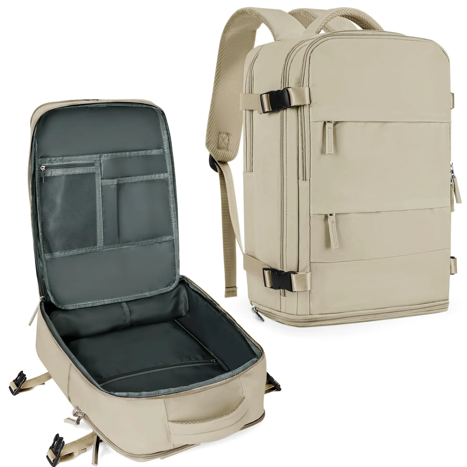 COOWOZ 25L Travel Backpack, Khaki