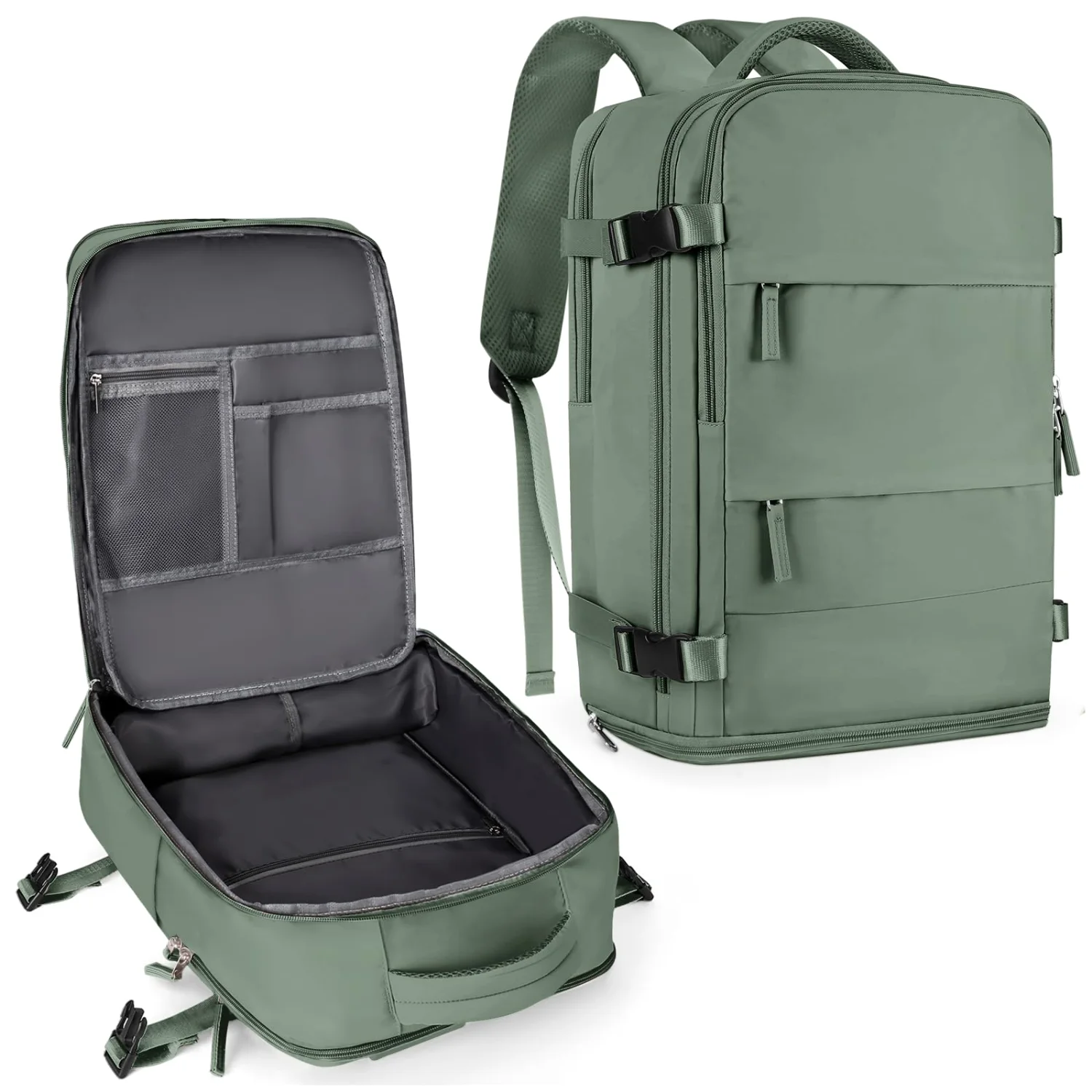 COOWOZ 25L Travel Backpack, Olive Green