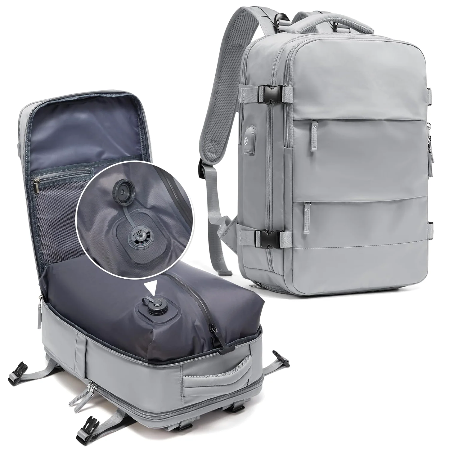 COOWOZ 25L Vacuum Travel Backpack