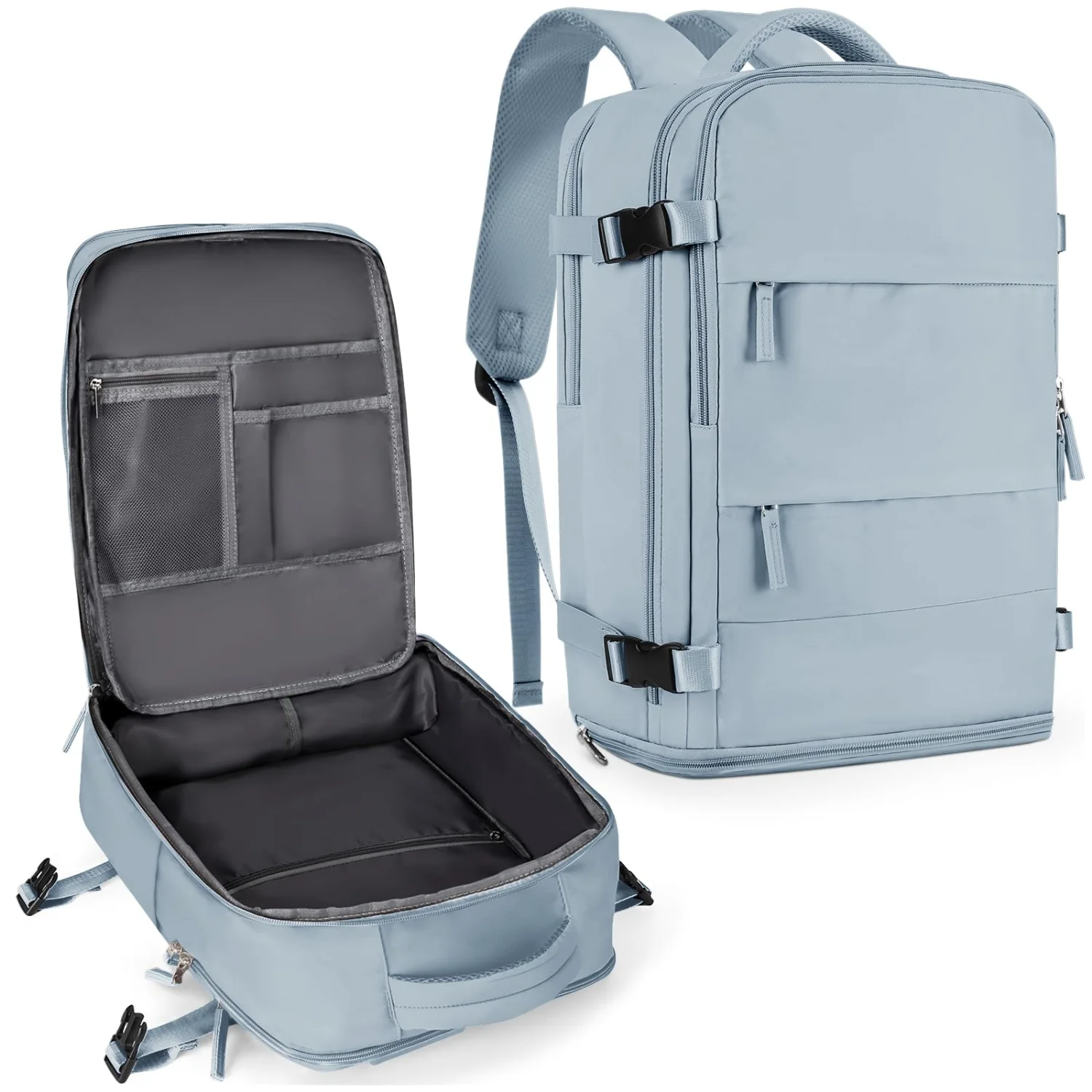 COOWOZ 30L Travel Backpack, Gray Blue