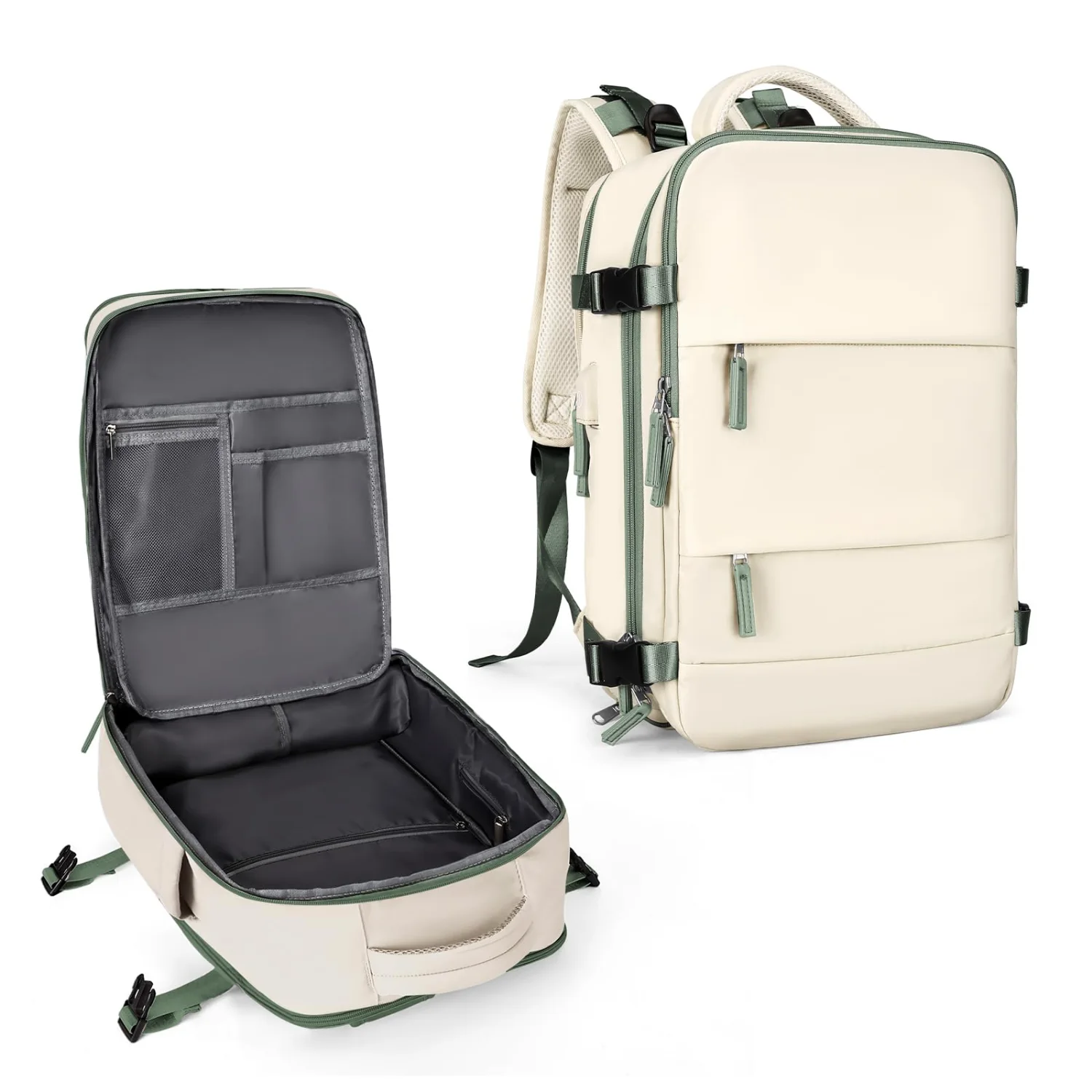 COOWOZ 30L Travel Backpack, White Green