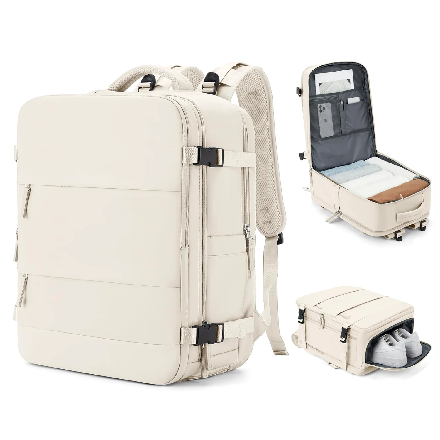 COOWOZ 33L Travel Backpack, Beige