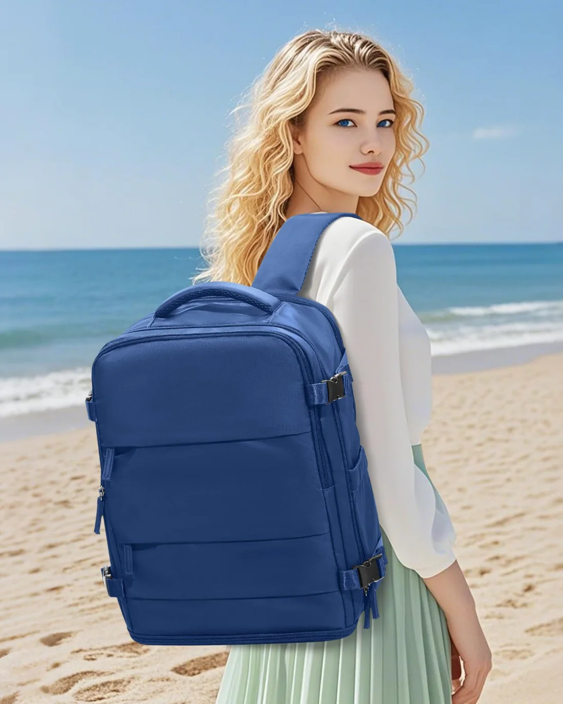 COOWOZ 33L Travel Backpack, Royal Blue, photo 3