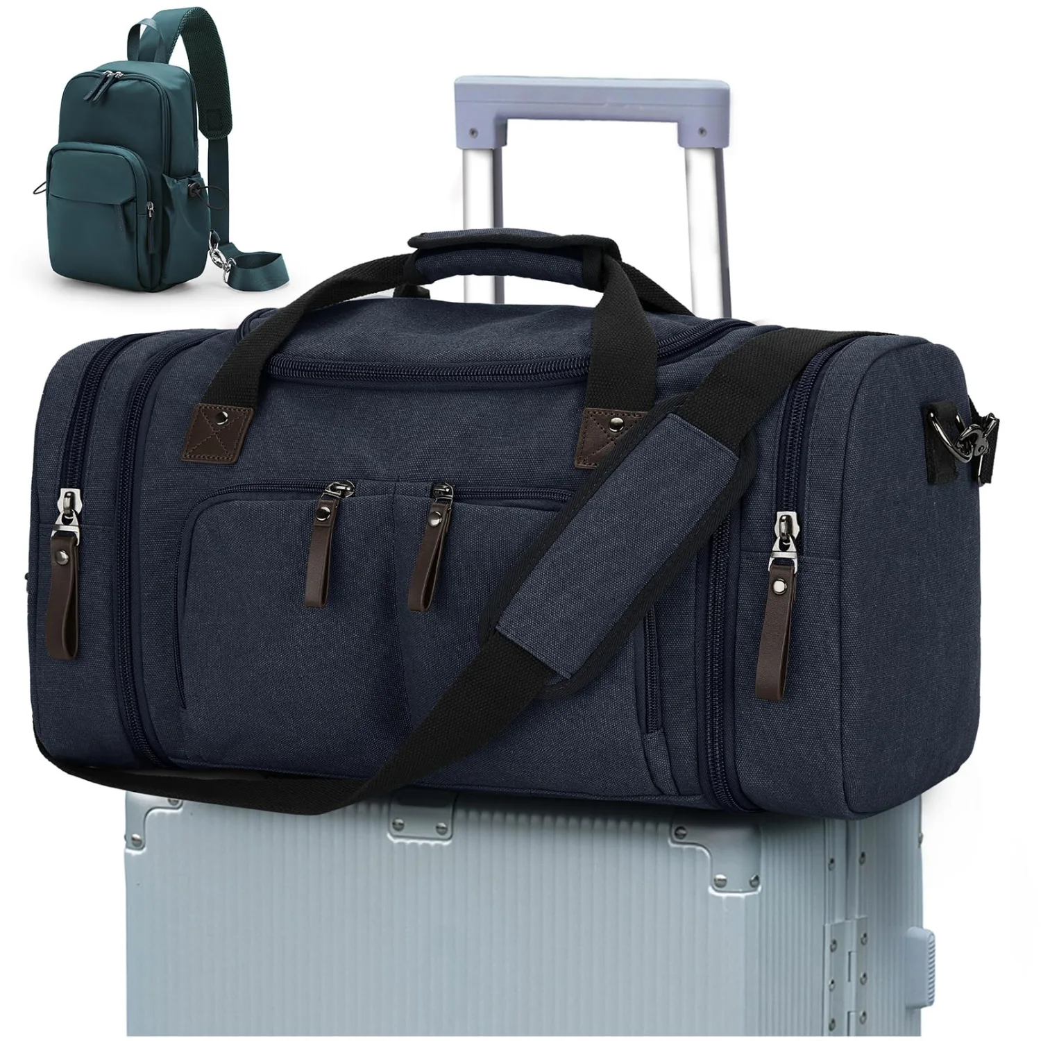 COOWOZ 40L Canvas Duffle Bag, Royal Blue