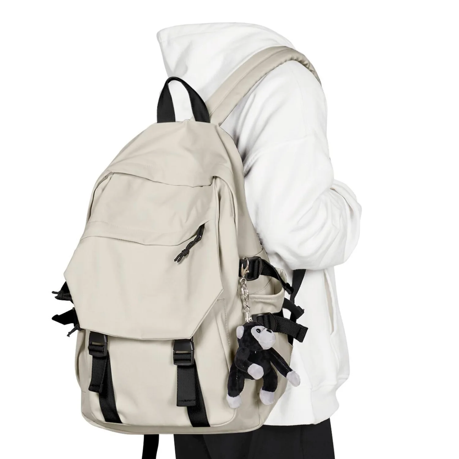 COOWOZ College Backpack, Large, Khaki