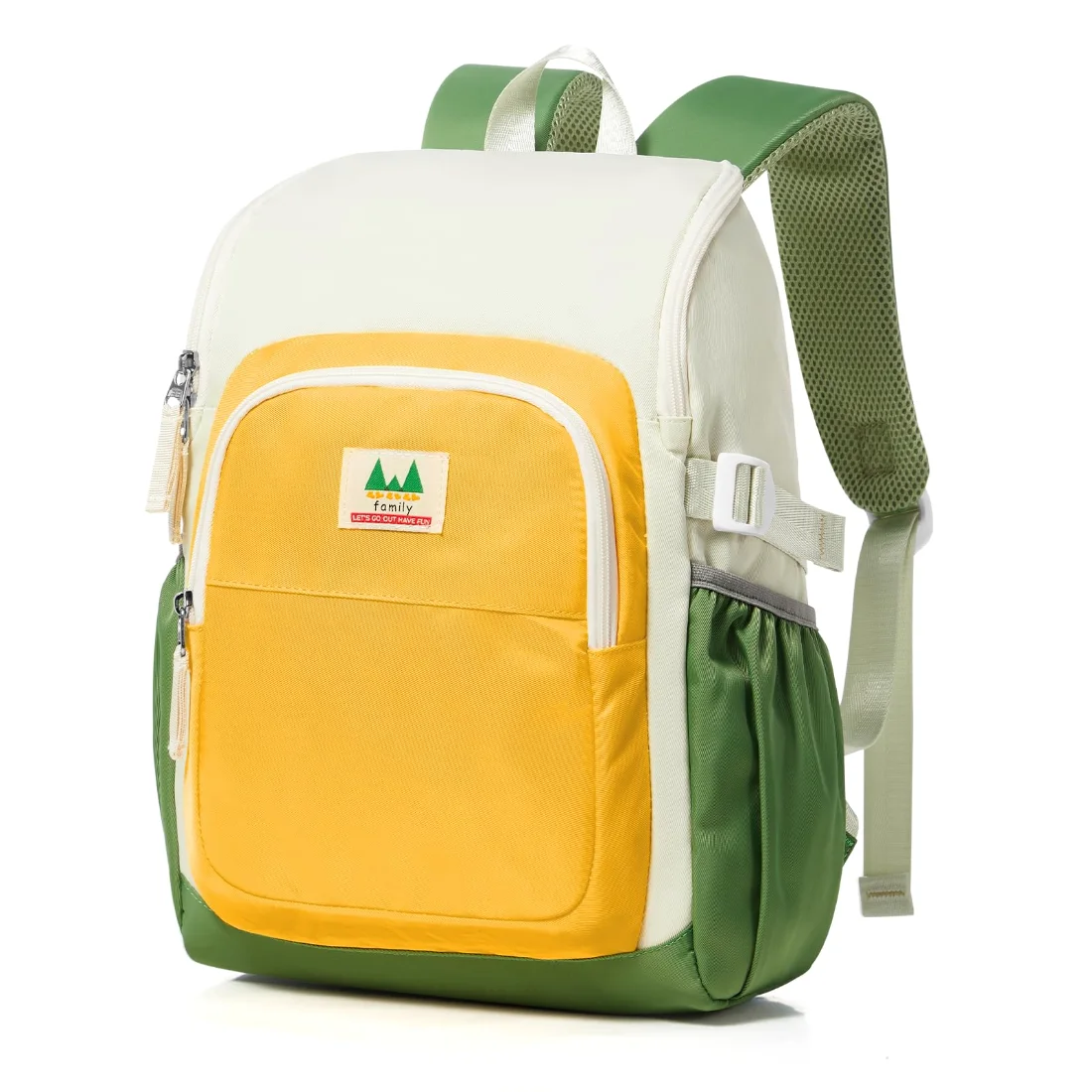COOWOZ kids school backpack in yellow and green