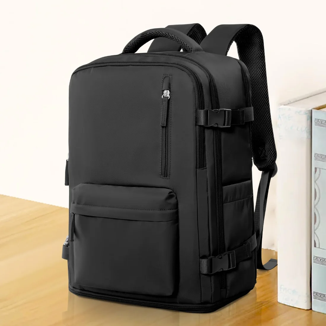 COOWOZ Front-Pocket Carry-On Backpack, Black, photo 2